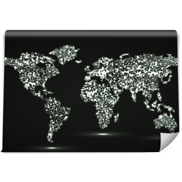 Fototapeta samoprzylepna Mapa świata ze świecących cząstek