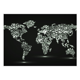 Plakat Mapa świata ze świecących cząstek