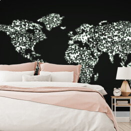 Fototapeta Mapa świata ze świecących cząstek
