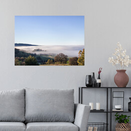 Plakat samoprzylepny Mgła nad Jeziorem Oroville, Kalifornia
