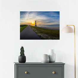 Plakat Długa droga w stronę słońca i latarnia morska, Breskens - Holandia