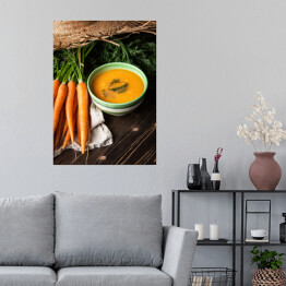 Plakat samoprzylepny Zupa krem ​​z marchwi