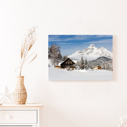 Obraz na płótnie Alpejskie drewniane domy w austriackich Alpach