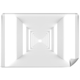 Fototapeta winylowa zmywalna Futurystyczny biały oświetlony korytarz 3D