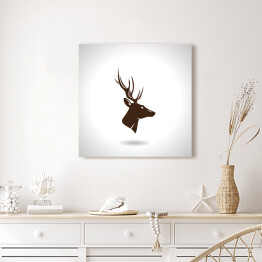 Obraz na płótnie Ilustracja czarno biała - głowa jelenia