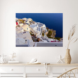 Plakat Domy na Greckiej wyspie Santorini