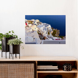 Plakat samoprzylepny Domy na Greckiej wyspie Santorini