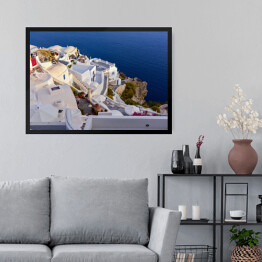 Obraz w ramie Domy na Greckiej wyspie Santorini