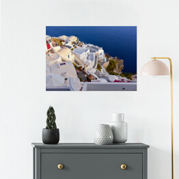 Plakat Domy na Greckiej wyspie Santorini