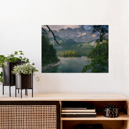 Plakat samoprzylepny Panorama Eibsee w Niemczech