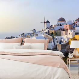 Fototapeta Panorama greckiej wyspy Santorini latem