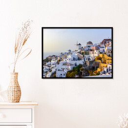 Plakat w ramie Panorama greckiej wyspy Santorini latem