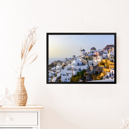 Obraz w ramie Panorama greckiej wyspy Santorini latem