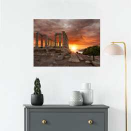 Plakat samoprzylepny Świątynia Posejdona, Ateny, Grecja