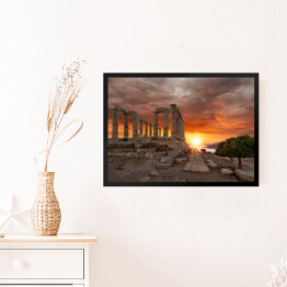 Obraz w ramie Świątynia Posejdona, Ateny, Grecja