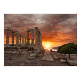 Plakat Świątynia Posejdona, Ateny, Grecja