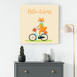 Lis jadący na rowerze