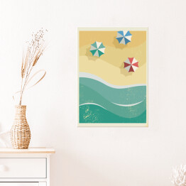 Plakat Słoneczna piaszczysta plaża - ilustracja