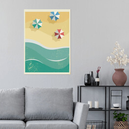 Plakat Słoneczna piaszczysta plaża - ilustracja