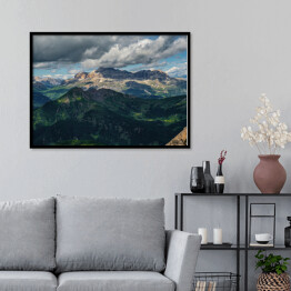 Plakat w ramie Widok na Dolomity w pochmurny dzień, Włochy