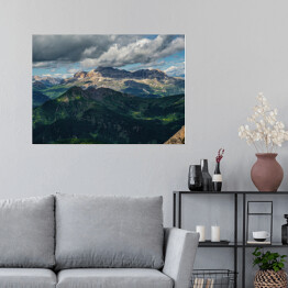 Plakat Widok na Dolomity w pochmurny dzień, Włochy