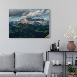 Obraz na płótnie Widok na Dolomity w pochmurny dzień, Włochy