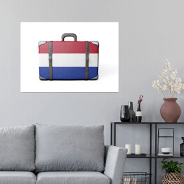 Plakat Flaga Holandii na walizce 