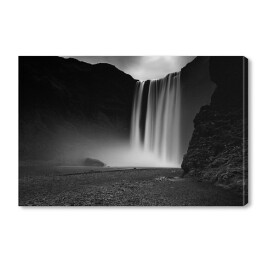 Obraz na płótnie Islandzki Wodospad Skogafoss, monochrom