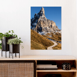 Plakat samoprzylepny Panoramiczny widok Dolomitów na tle Cimon della Pala, Włochy