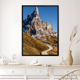 Obraz w ramie Panoramiczny widok Dolomitów na tle Cimon della Pala, Włochy