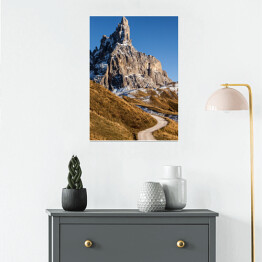 Plakat samoprzylepny Panoramiczny widok Dolomitów na tle Cimon della Pala, Włochy