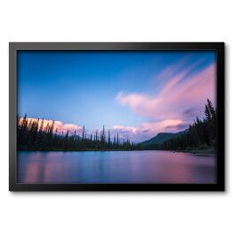 Obraz w ramie Niebiesko różowy krajobraz Banff