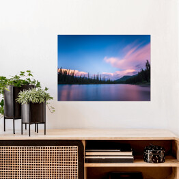 Plakat samoprzylepny Niebiesko różowy krajobraz Banff