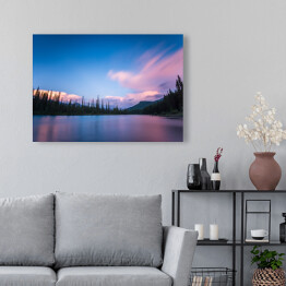 Obraz na płótnie Niebiesko różowy krajobraz Banff