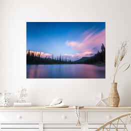 Plakat Niebiesko różowy krajobraz Banff