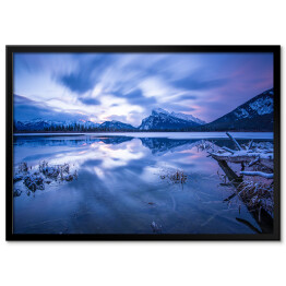Plakat w ramie Jezioro Banff zimą