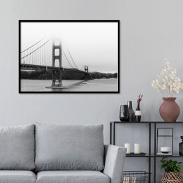 Plakat w ramie Golden Gate Bridge - mgła