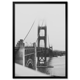 Plakat w ramie Golden Gate Bridge w odcieniach szarości
