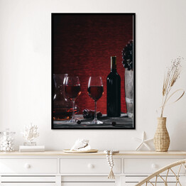 Plakat w ramie Wino w kieliszkach