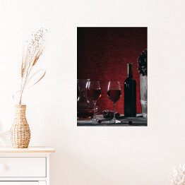 Plakat Wino w kieliszkach