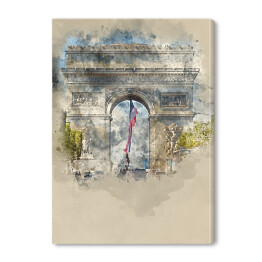 Obraz na płótnie Sławny punkt w Paryżu - Łuk Triumfalny - rysunek