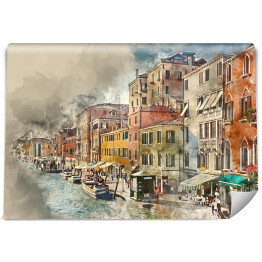 Romantyczne kanały w Wenecji - rysunek
