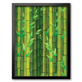 Obraz w ramie Tło z zielonym bambusem