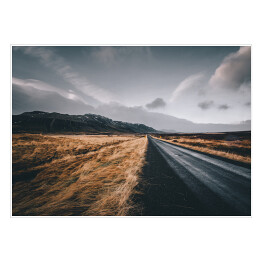 Plakat samoprzylepny Droga we mgle, Islandia