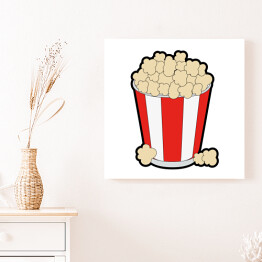 Obraz na płótnie Popcorn na białym tle - ilustracja