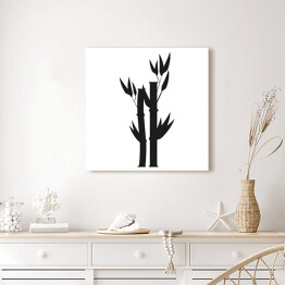Obraz na płótnie Bambus - czarno biała ilustracja