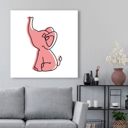 Obraz na płótnie Zabawny różowy słonik 