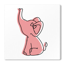Obraz na płótnie Zabawny różowy słonik 