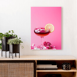 Obraz na płótnie Różany koktajl na różowym tle