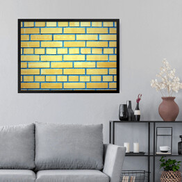 Obraz w ramie Ściana z żółtymi cegłami
